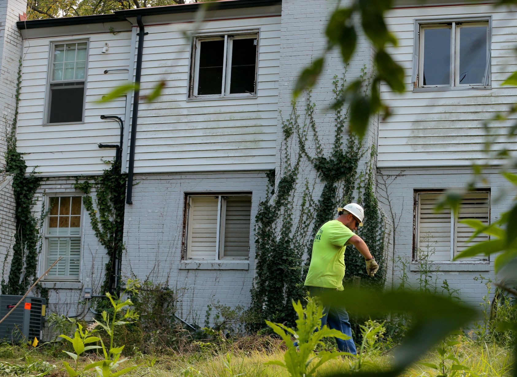 Demolition begins on homes purchased by County library